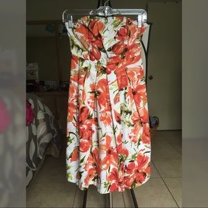 Strapless floral dress